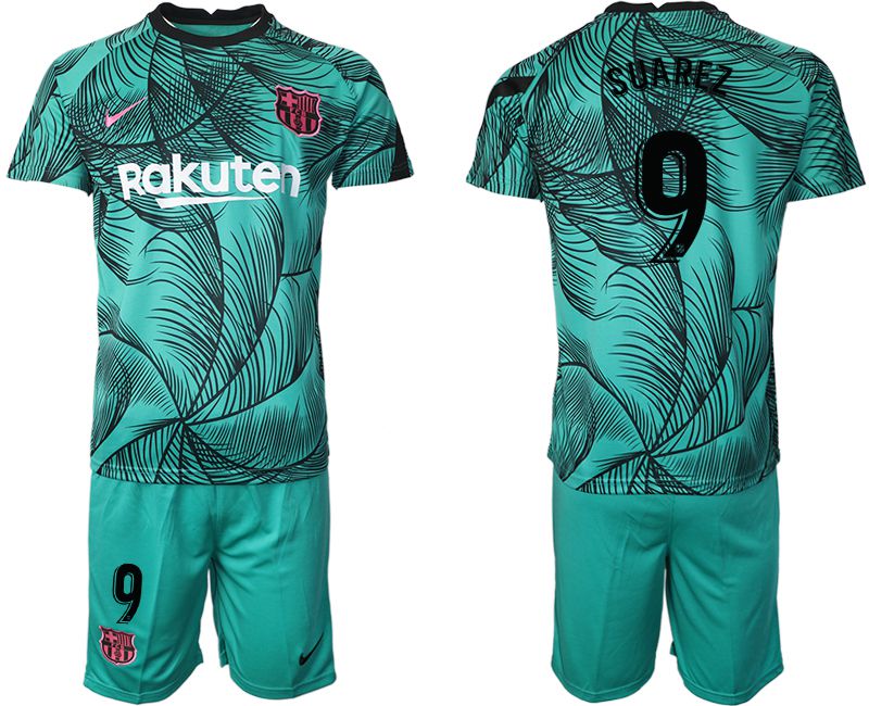 Men 2020-2021 club Barcelona green training suit #9 Soccer Jerseys